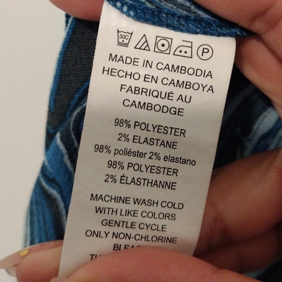 Michael Kors - Blue Oasis Short Sleeve V Neckline Blouse - Picture 15 of 16